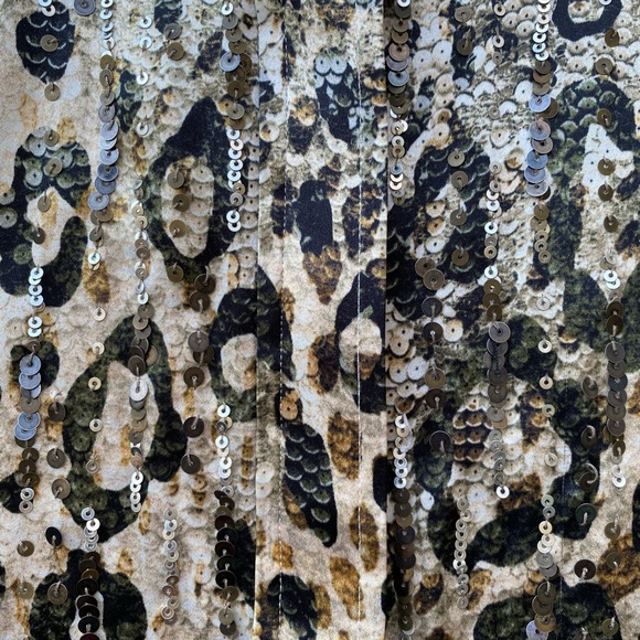 Robert Graham 100% silk leopard print sequins detail blouse balloon sleeves - Picture 11 of 16